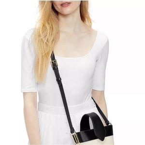 Ted Baker White Hayzel Square Neck Bodysuit, Size 10, NWT